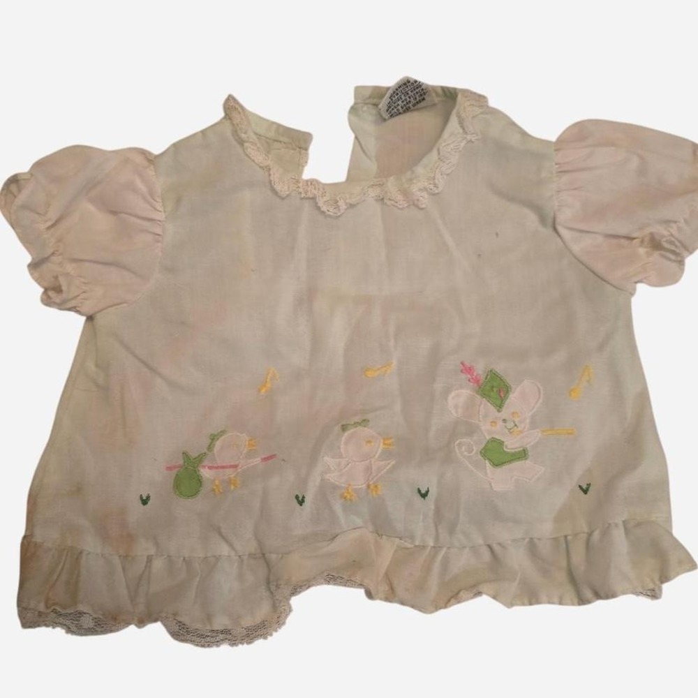 True vintage baby dress with‎ embroidery